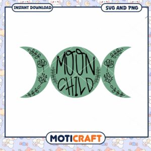 Moon Child SVG Design for Instant Download Printables