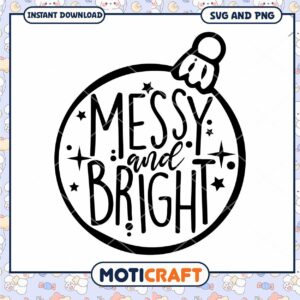 Messy and Bright SVG Holiday Ornament Design Download