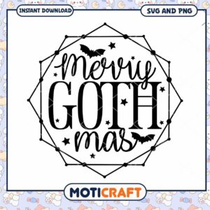 Merry Goth Mas SVG Download for Unique Holiday Decor