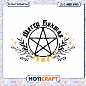 Merry Hexmas SVG Pentagram Design