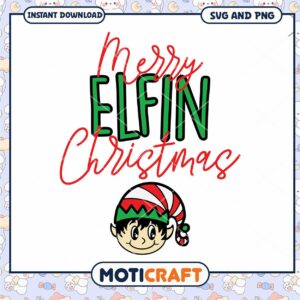 Merry Elf Christmas SVG PNG