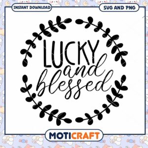 Lucky and Blessed SVG Wreath Design
