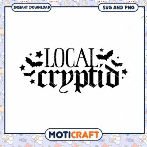 Local Cryptid Bat SVG Design for Instant Download Print