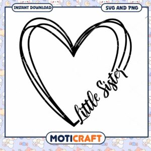 Little Sister Heart SVG Cut File