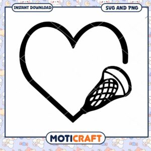 Lacrosse Heart SVG Design for Sports Lovers Instant Download