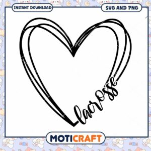 Lacrosse Heart SVG PNG Instant Download