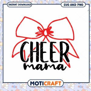Cheer Mama SVG Bow PNG Instant Download