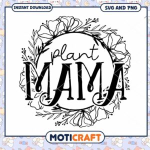 Plant Mama SVG Floral Wreath Design