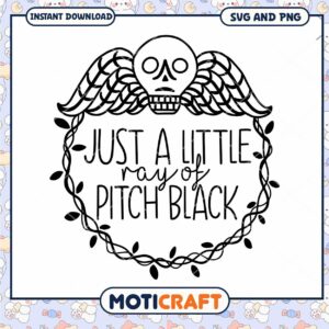 Pitch Black Skull SVG Instant Download