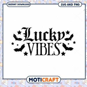 Lucky Vibes SVG Halloween Bats