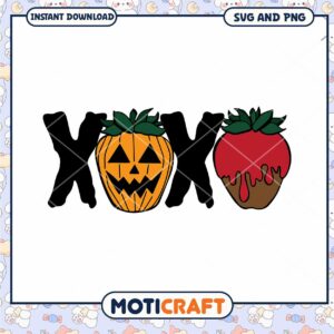 Halloween XOXO SVG Pumpkin Strawberry Design
