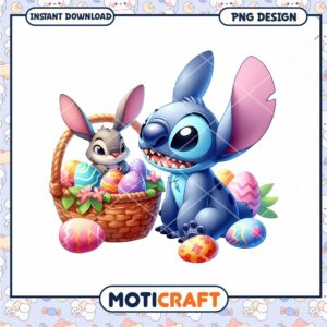 Stitch & Bunny Easter PNG
