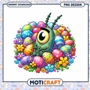 Plankton Easter Eggs PNG Design