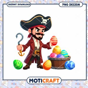 Pirate Easter Eggs PNG Design