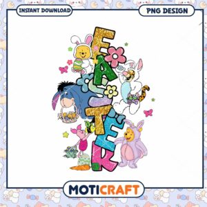 Option 1 (Focus on Characters) Winnie the Pooh Easter PNG Design