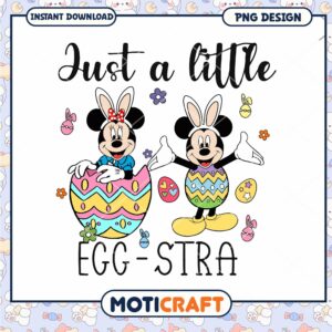 Option 1 (Focus on characters) Mickey Minnie Easter PNG Design