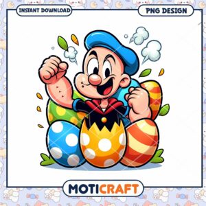 Option 1 (Focus on Character) Popeye Easter PNG Cartoon Design