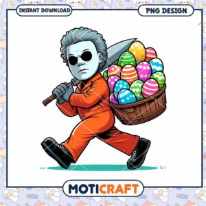 Option 1 (Focus on character) Michael Myers Easter PNG Design
