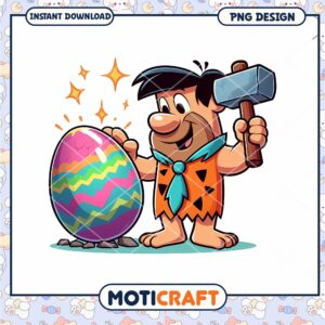 Option 1 (Focus on character) Fred Flintstone Easter Egg PNG