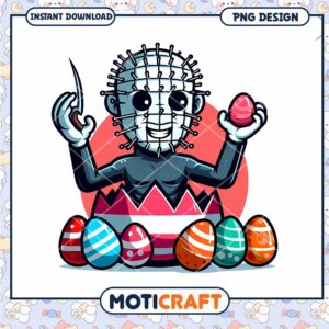 Option 1 (Focus on character) Pinhead Easter PNG Design Instant Download