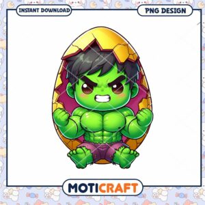 Option 1 (Focus on character) Cute Hulk PNG, Instant Download