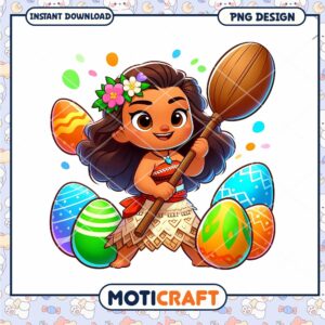 Moana Easter PNG Design Instant Download