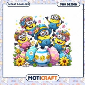 Minions Easter PNG Design Instant Download