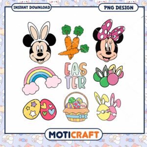 Mickey Minnie Easter PNG Clipart Set