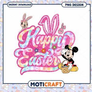 Mickey Minnie Easter PNG Design