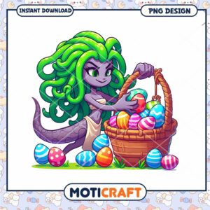 Medusa Easter PNG Cute Cartoon Design