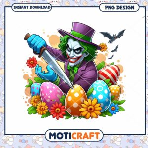 Joker Easter PNG Design, Instant Download