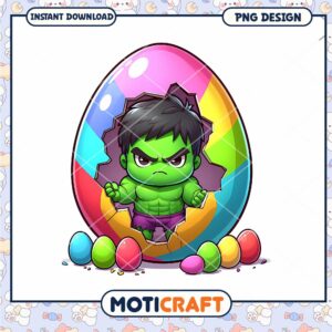 Hulk Easter Egg PNG Design Instant Download