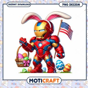 Iron Man Easter Bunny PNG Design