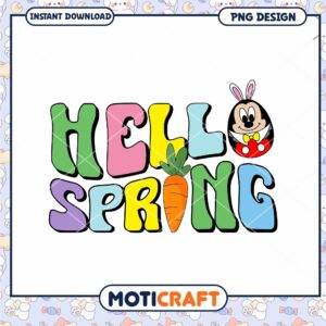 Hello Spring PNG Design Instant Download