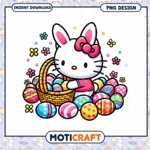 Hello Kitty Easter PNG, Instant Download