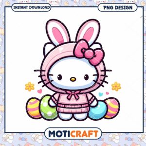 Hello Kitty Easter Bunny PNG Design
