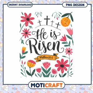 He is Risen Easter PNG Design Download