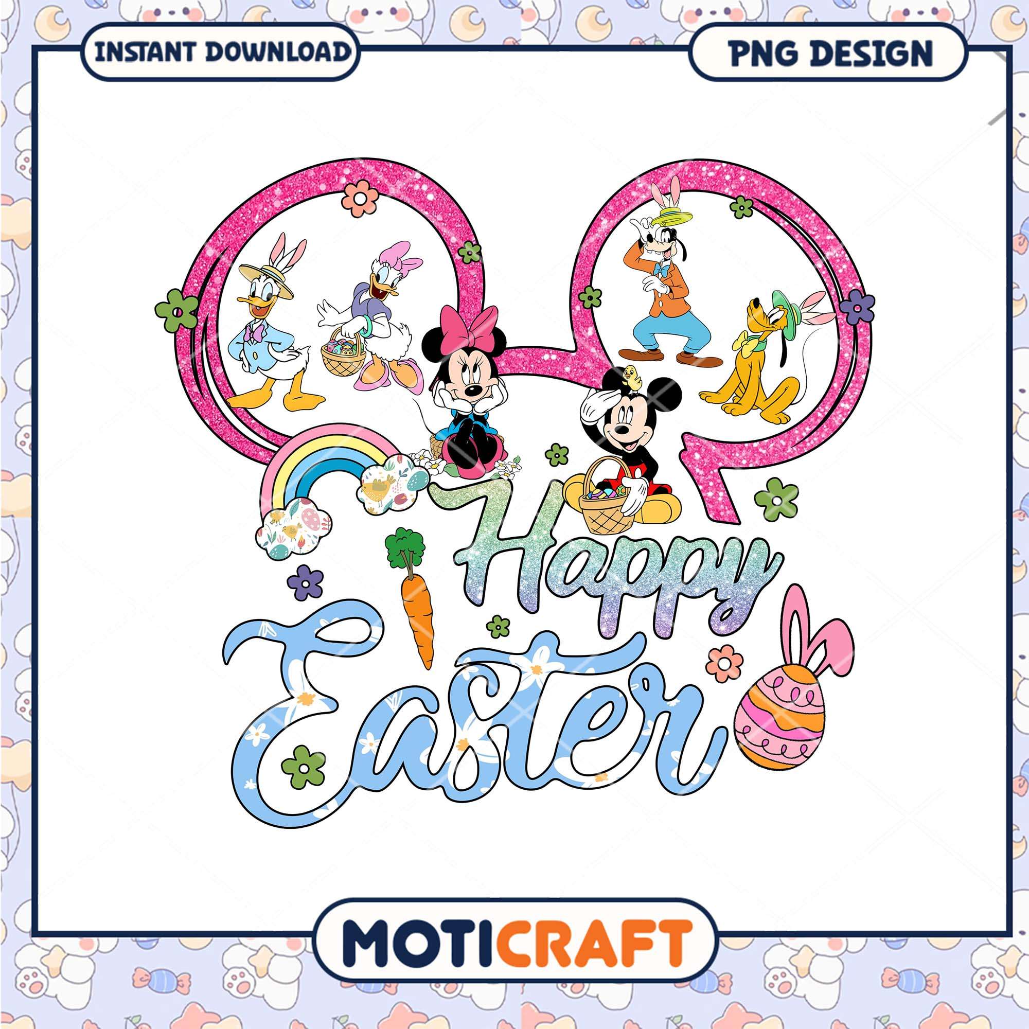 Happy Easter Disney Friends PNG Instant Download Happy Easter Disney Friends PNG Instant Download