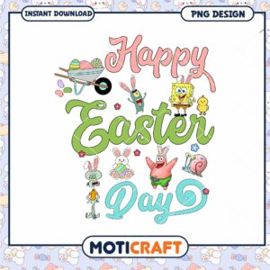 Happy Easter Day Colorful PNG Design for Kids