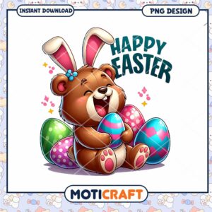 Happy Easter Bunny Bear PNG Download