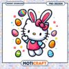 Happy Bunny Character with Colorful Easter Eggs PNG