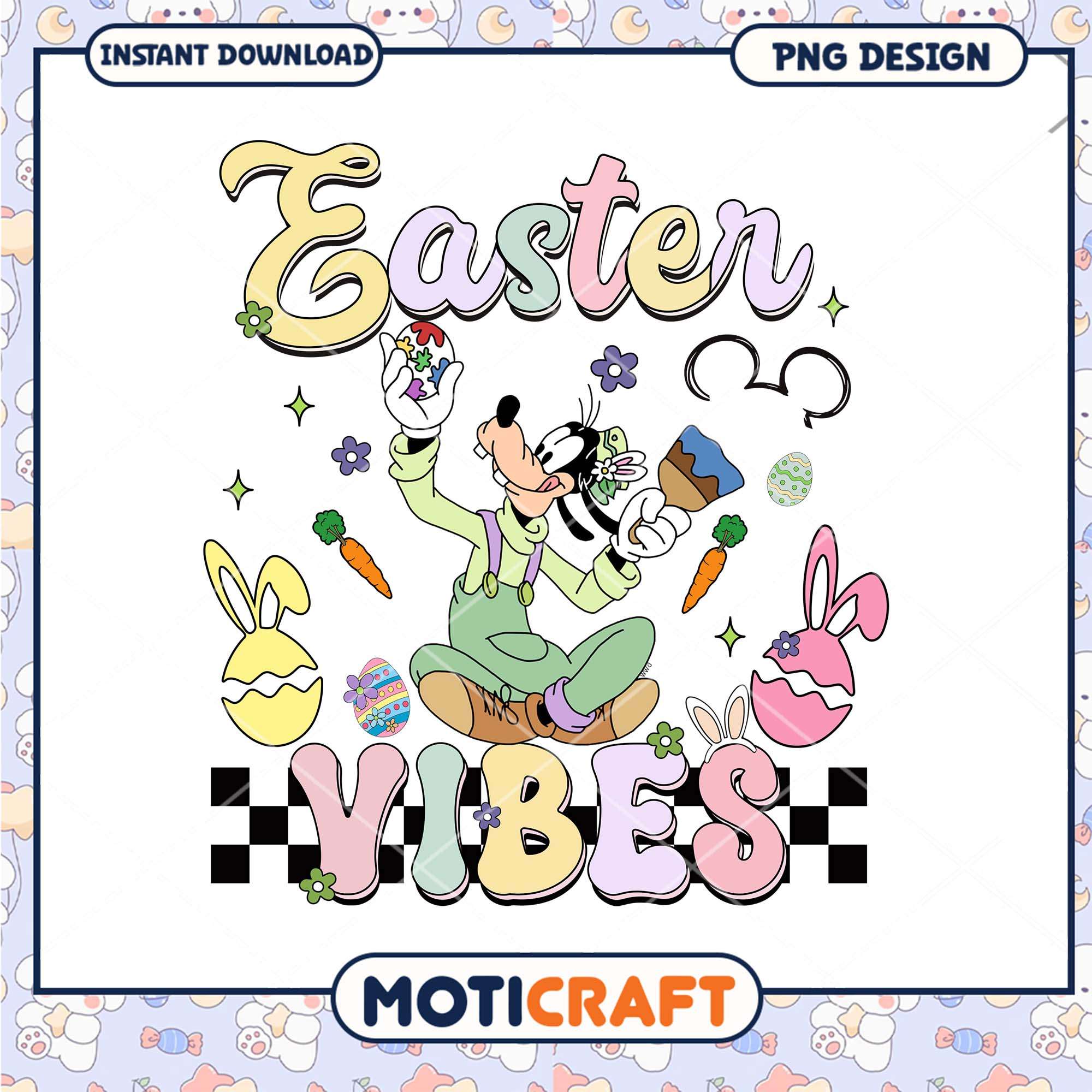 Goofy Easter Vibes PNG Design Goofy Easter Vibes PNG Design