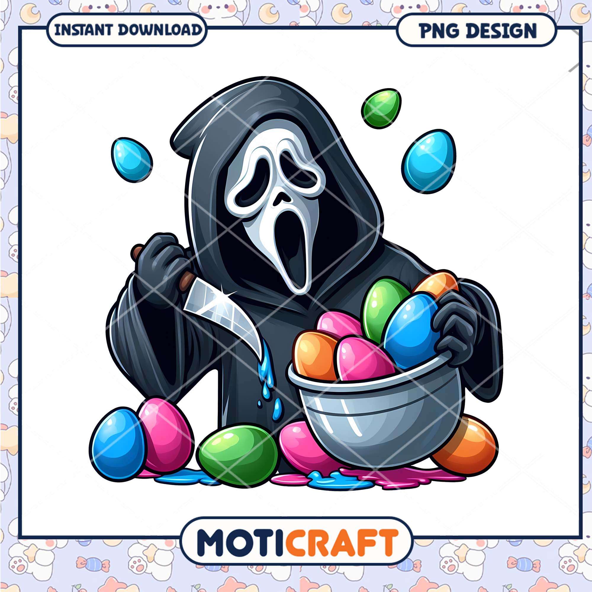 Ghostface Easter PNG Design Instant Download Ghostface Easter PNG Design Instant Download