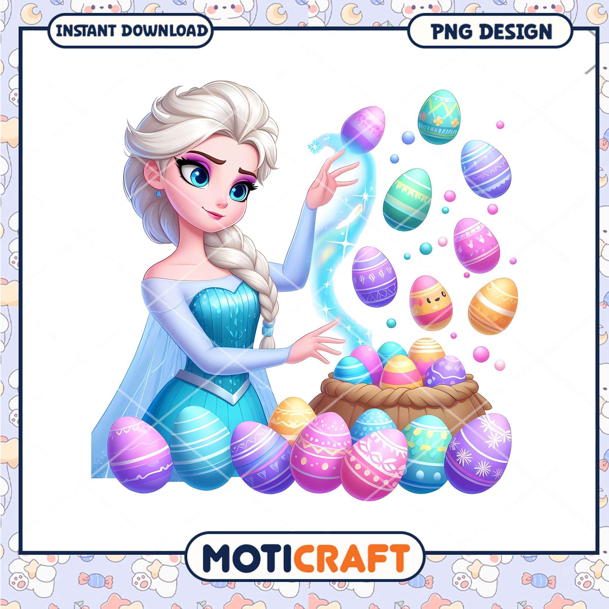 Elsa Easter Eggs PNG Design Instant Download Elsa Easter Eggs PNG Design Instant Download