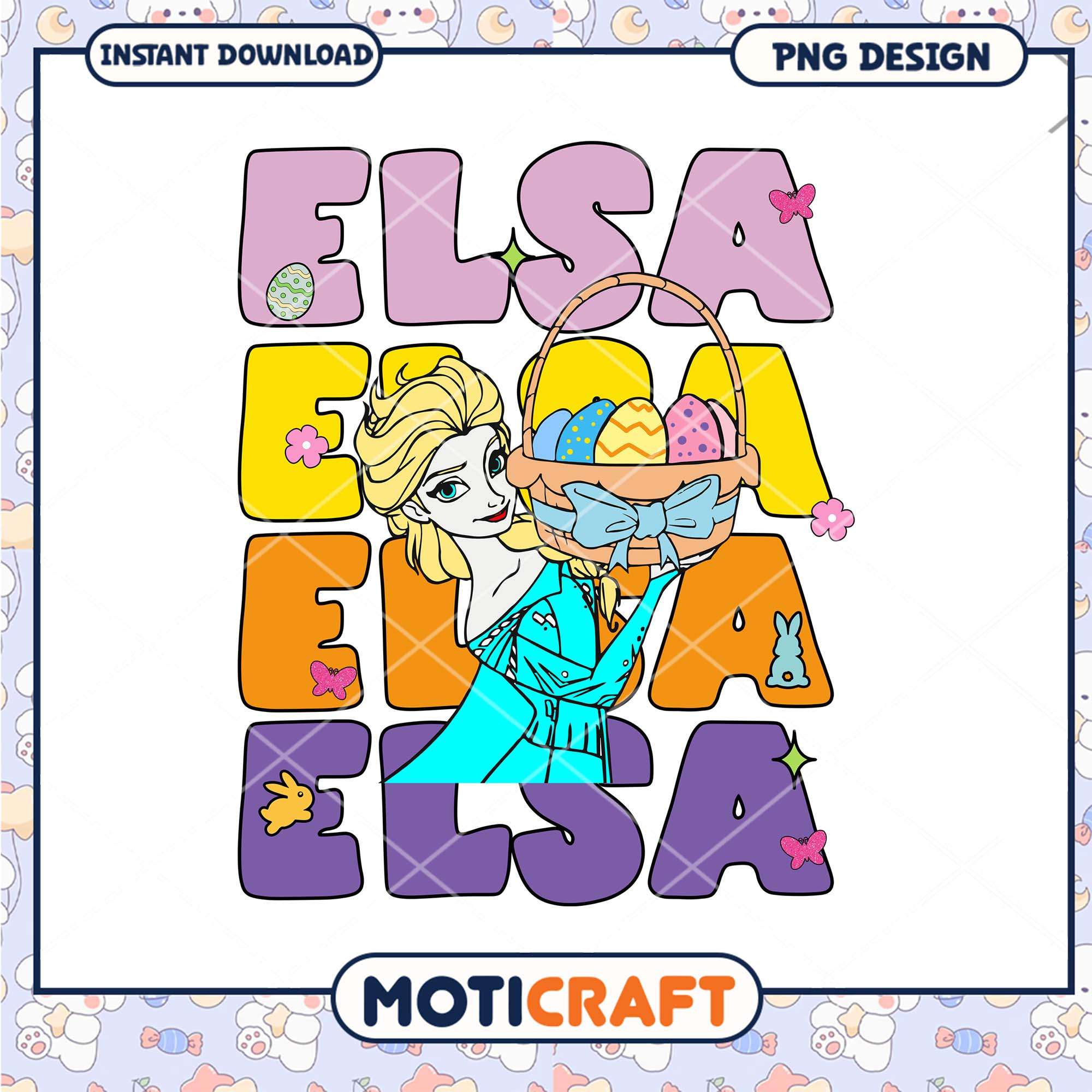 Elsa Easter PNG Design Instant Download Elsa Easter PNG Design Instant Download