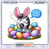 Easter Zebra PNG Cute Bunny Egg Hunt Design