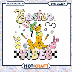 Easter Vibes PNG Pluto Bunny Design Easter Vibes PNG Pluto Bunny Design