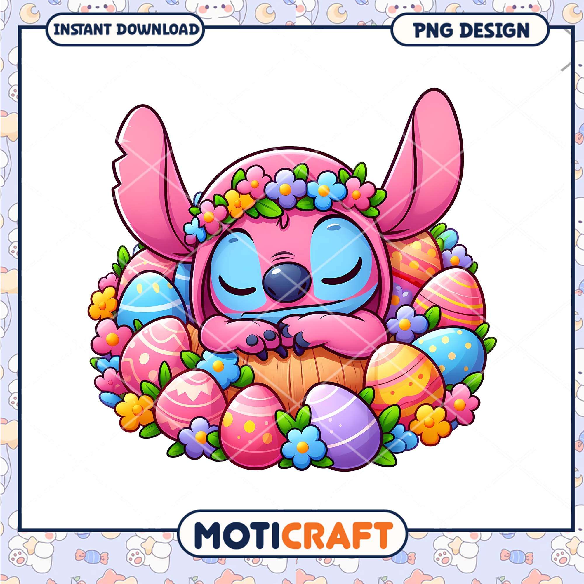 Easter Stitch PNG Design Instant Download Easter Stitch PNG Design Instant Download