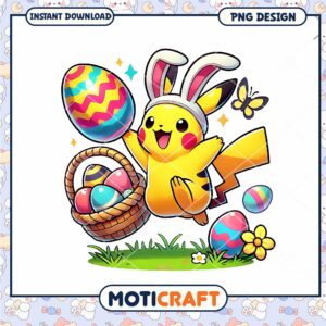 Easter Pikachu PNG Cute Bunny Design