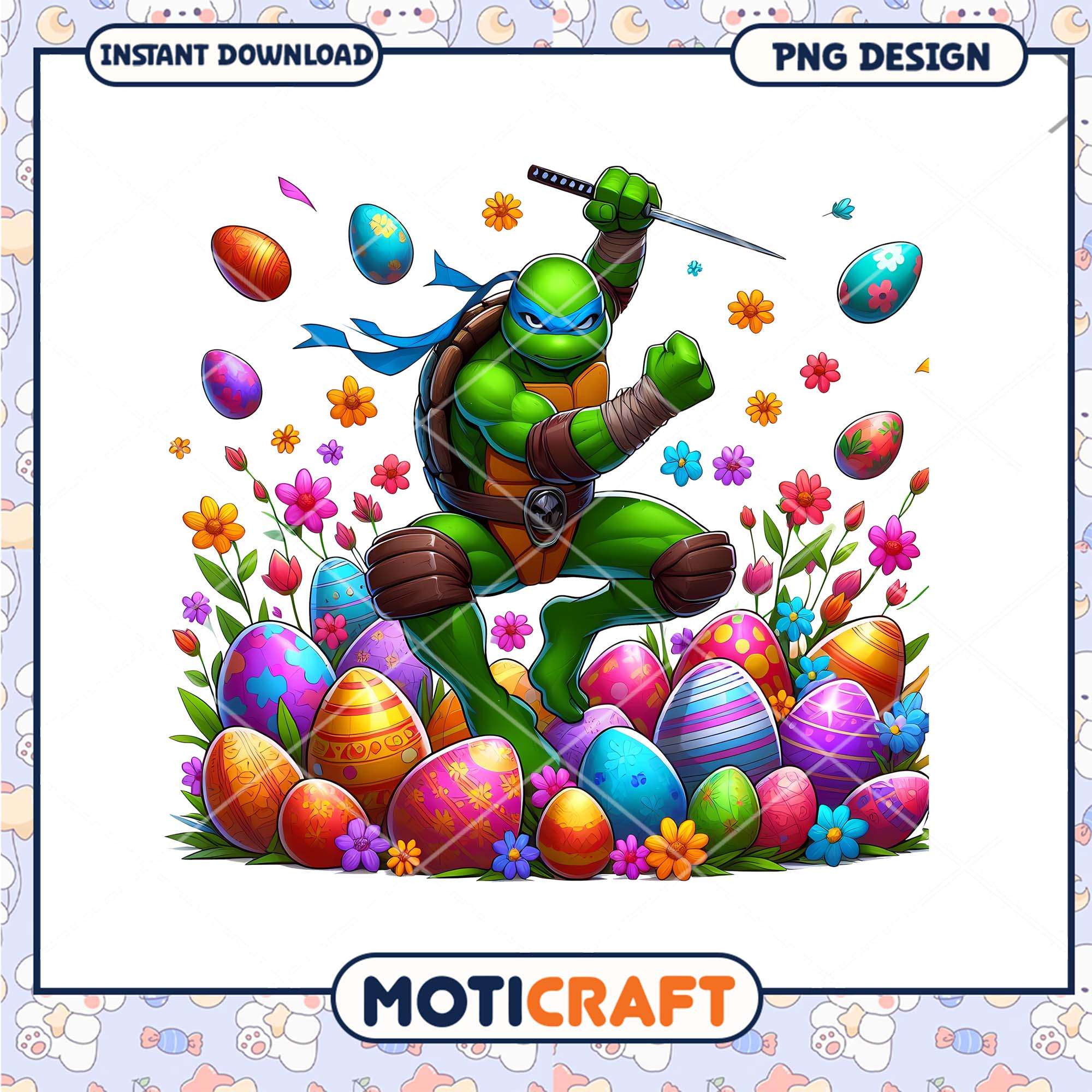 Easter Ninja Turtle PNG Design Easter Ninja Turtle PNG Design